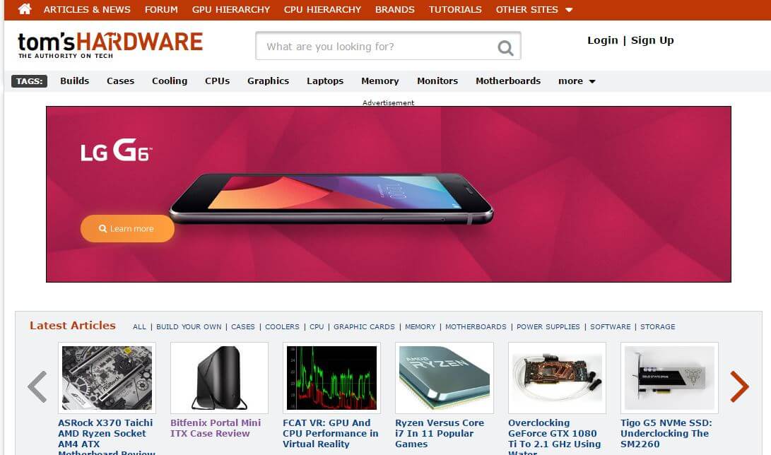 TomsHardware -Amazon Affiliate Website Example