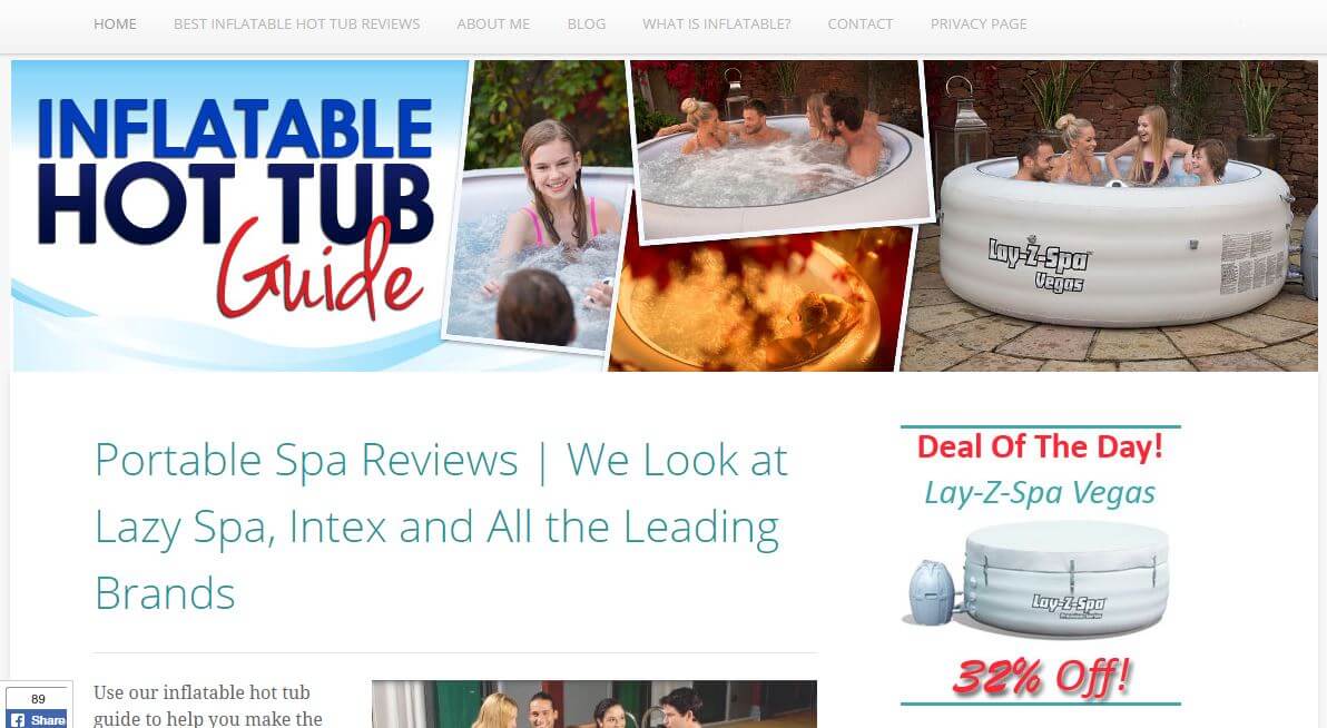 InflatableHotTubGuide -Amazon Affiliate Website Example