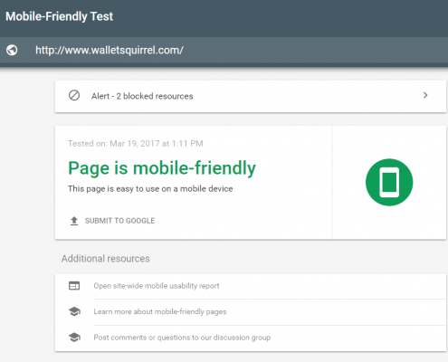 Google's Mobile Friendly Tester 